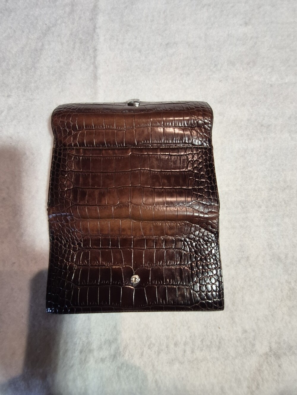 Vintage Lauren Ralph Lauren RLL Embossed Croc Women's Clutch Organizer Wallet - Picture 7 of 7